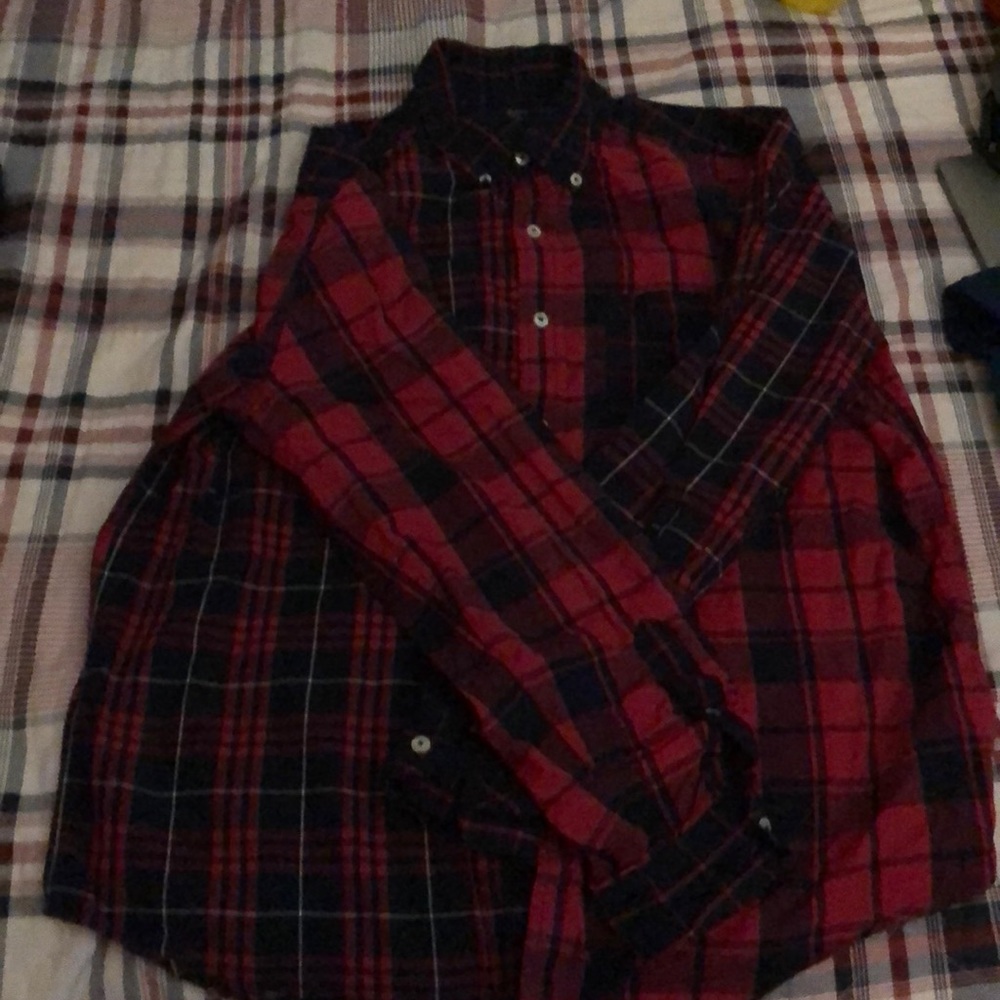 Red American eagle flannel shirt